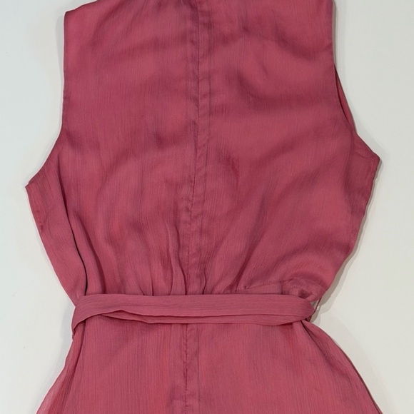 CeCe Rose Pink Sleeveless Tie-Waist Midi Dress Summer Size 4 - Picture 4 of 6